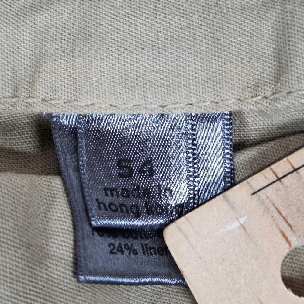 John Varvatos Tan Linen Cotton Straight Chino Pants Mens Size 54 EU 37 US Khaki